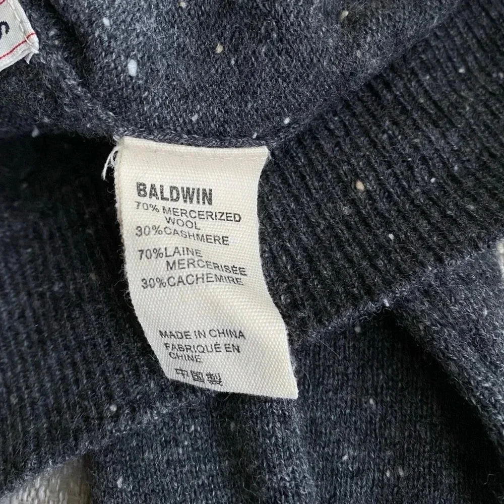 Baldwin Sweater Men’s Small Wool Cashmere Gray